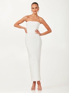 NEW Helsi Leslie Strapless Sequin Column Midi Dress Size XS